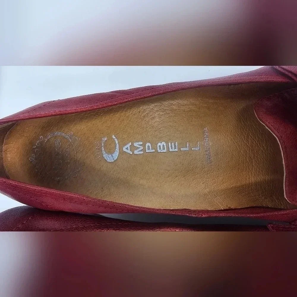 Jeffrey Campbell Ibiza Last Leather Slip On Wedge Size 6.5 Blood Orange